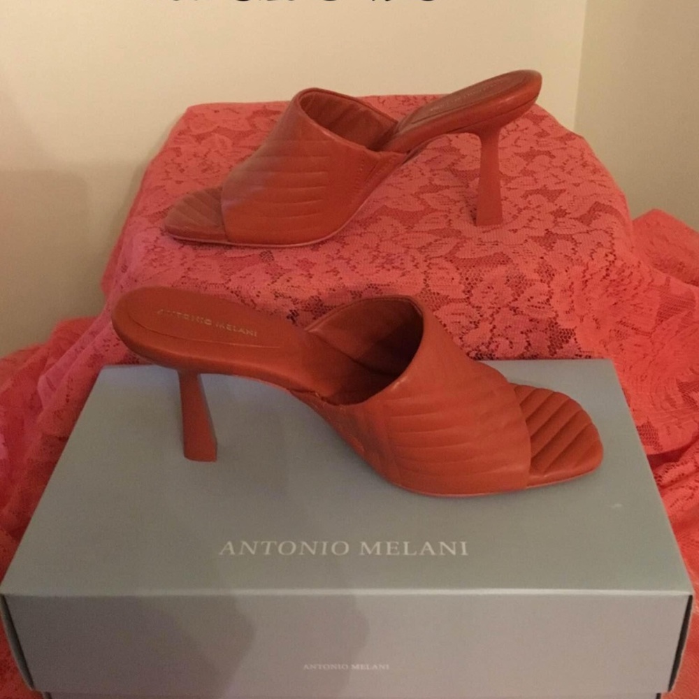 ANTONIO MELANI Women's Red Heeled Mules